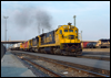C30-7 8071 leads eastbound TOFC at the depot in San Bernardino, CA, 1989
