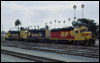 GP30s 2768 and 2757 bracket GP35 2909 at Oceanside, CA, 1988
